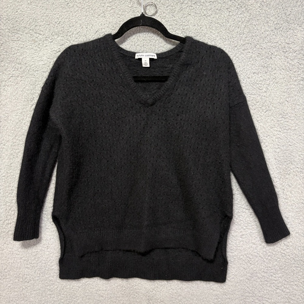 Autumn Cashmere Black Sweater High Low Size Medium Breathable Cozy Warm